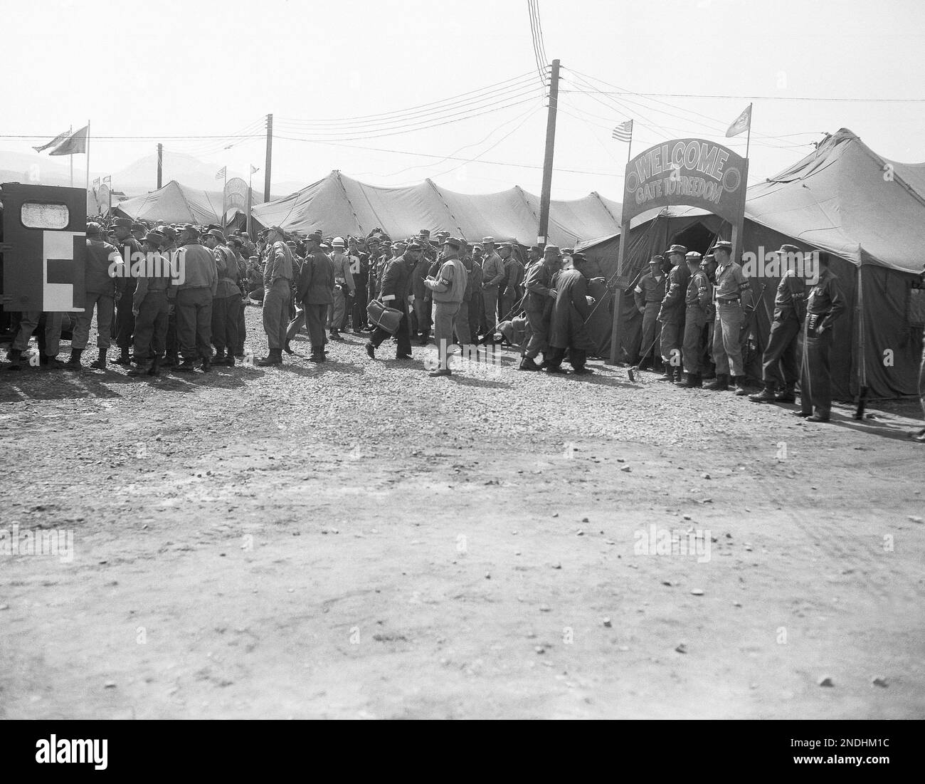 Disabled former prisoners of war arrive at Freedom Village on the