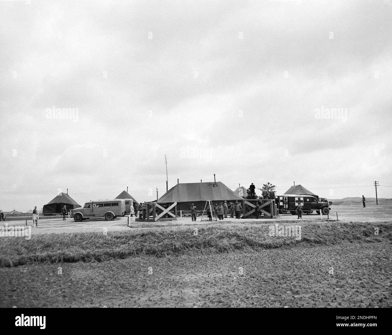This is the receiving area at Panmunjom, Korea on April 20, 1953, where ...