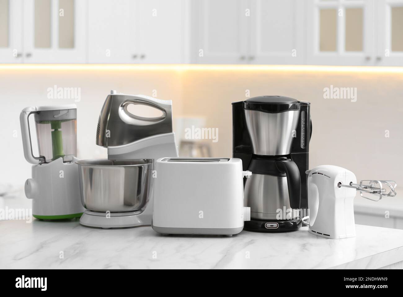Group Household Appliances Kitchen Toaster Coffee Maker Microwave Food  Processor Stock Photo by ©MaR1Art1 247061936