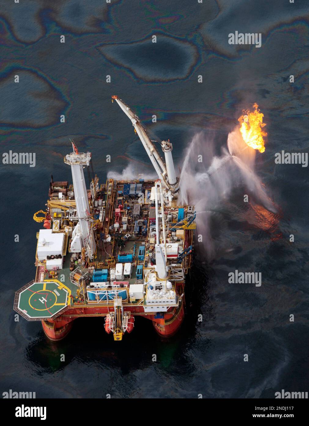 The Q4000 drilling rig operates in the Gulf of Mexico at the site of