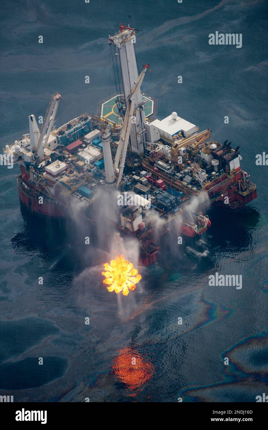 The Q4000 drilling rig operates in the Gulf of Mexico at the site of