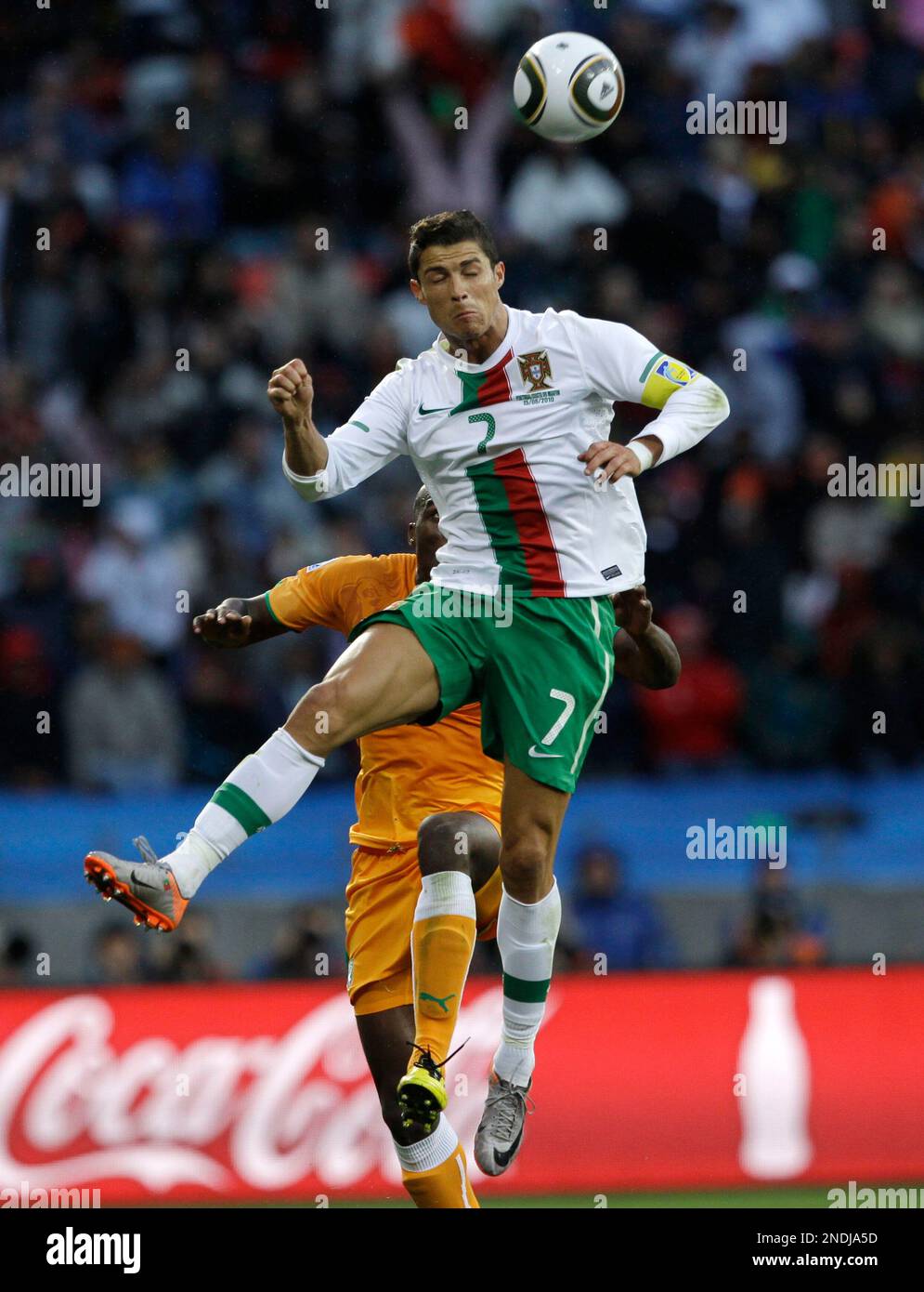 Portugal's Cristiano Ronaldo during the 2010 FIFA World Cup soccer match,  Group G, Ivory Coast vs Portugal at the Nelson Mandela Bay Stadium, in Port  Elisabeth, South Africa on June 15, 2010.