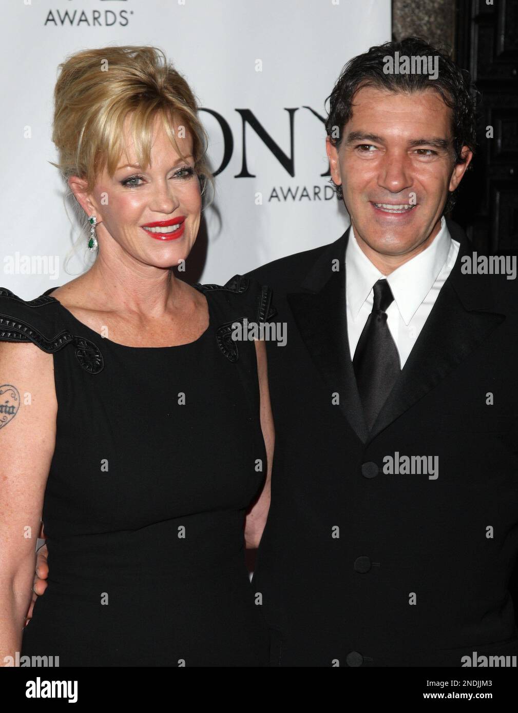 Melanie Griffith and Antonio Banderas arrives at the 61st Annual Tony