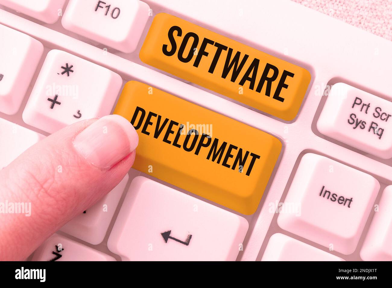 Sign displaying Software Development. Conceptual photo software is created using a specific programming Stock Photo