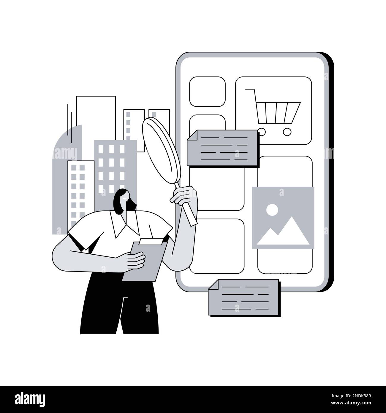 Digital guide abstract concept vector illustration. Mobile guide app ...