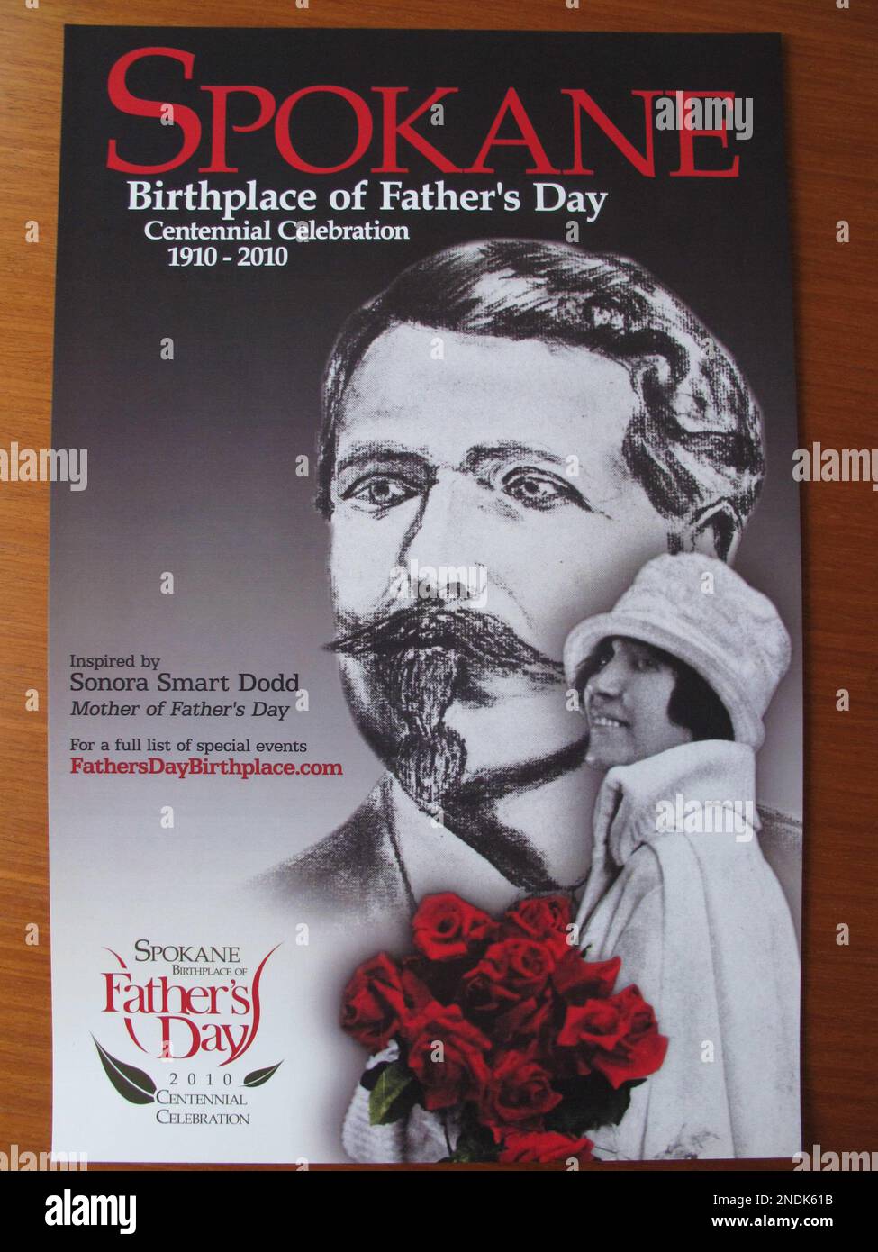 A poster announcing the centennial celebration of Father's Day created ...