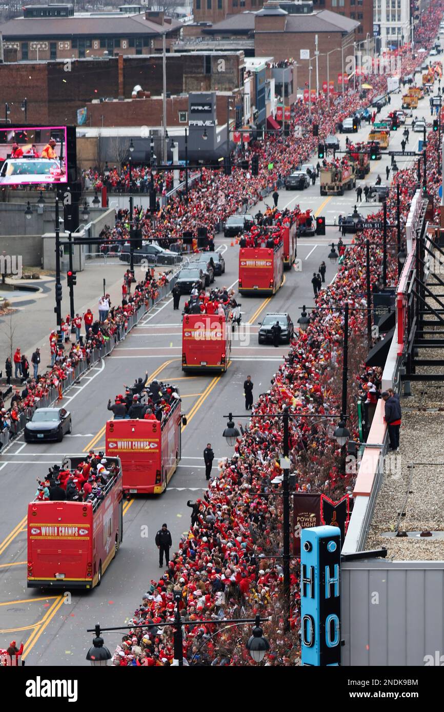 Kansas City Chiefs fans pack streets for Super Bowl parade