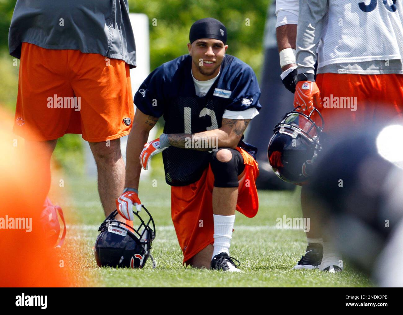 Wide receiver Johnny Knox (13) during the Chicago Bears minicamp practice  at Halas Hall in Lake Forest, Illinois. (Credit Image: © John  Rowland/Southcreek Global/ZUMApress.com Stock Photo - Alamy