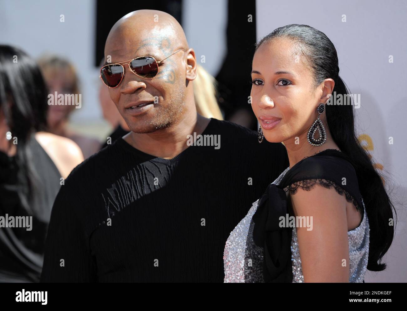 Mike Tyson and his wife, Lakiha Spicer, arrives at the MTV Movie Awards