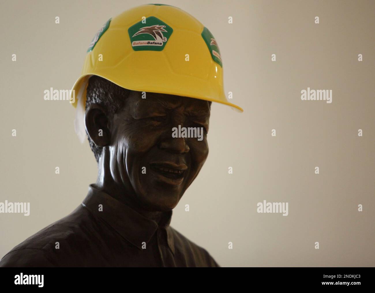 A hard hat in support of the South African National Soccer team, known