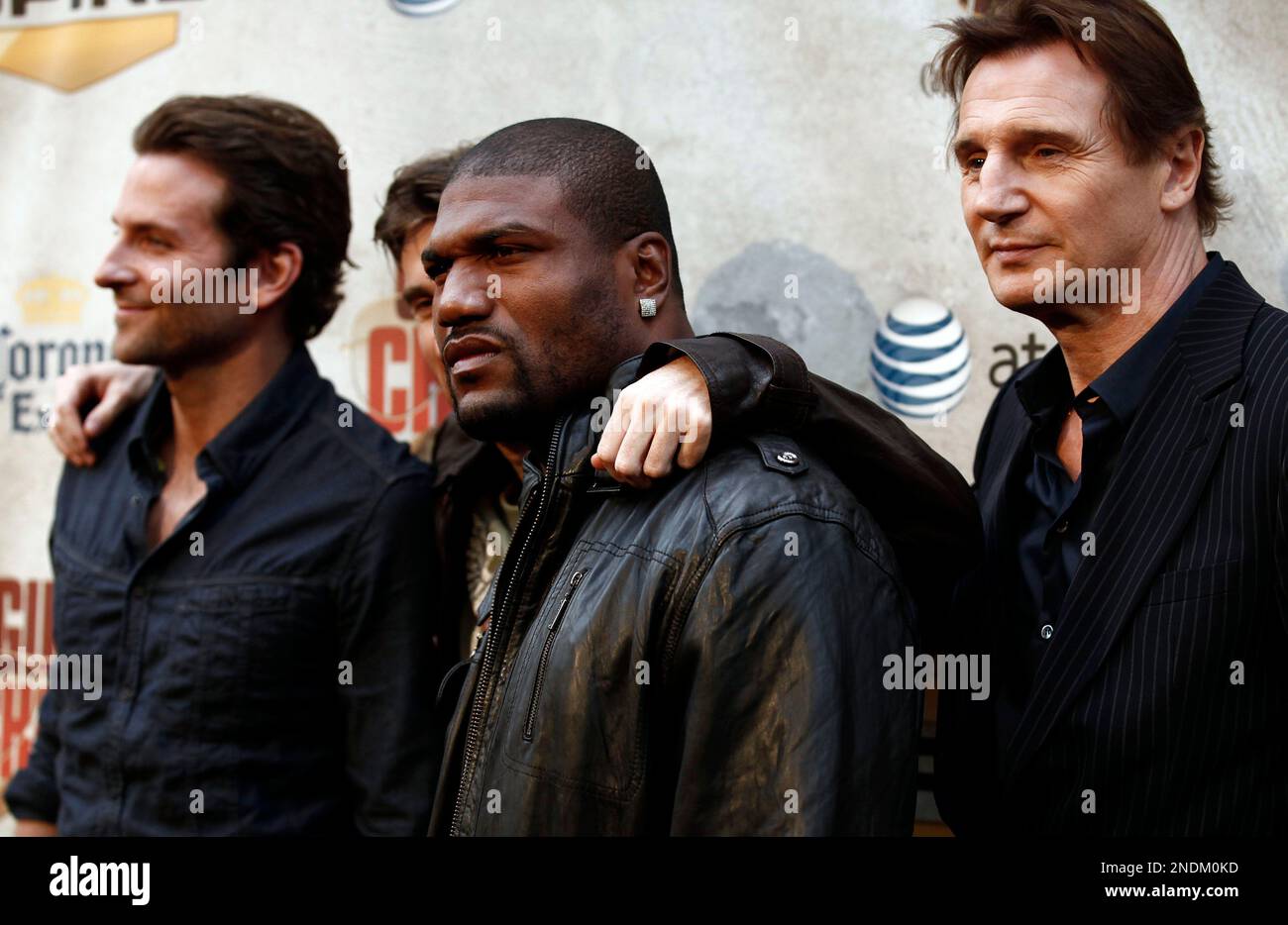 Actors, from left, Bradley Cooper, Sharlto Copley, Quinton 'Rampage' Jackson and Liam Neeson