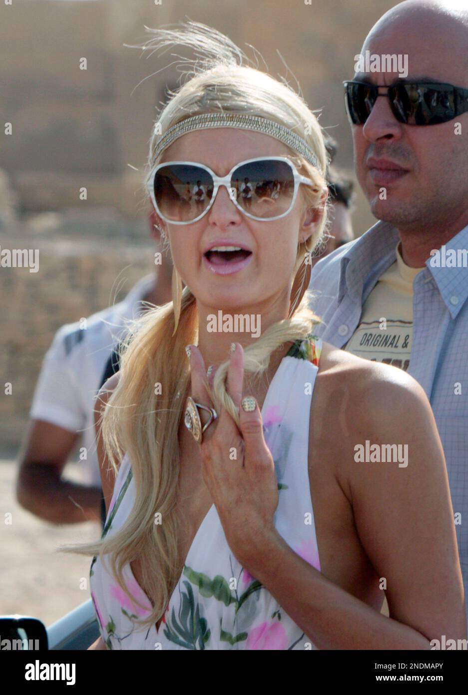 American heiress Paris Hilton walks at the historical site of the ...
