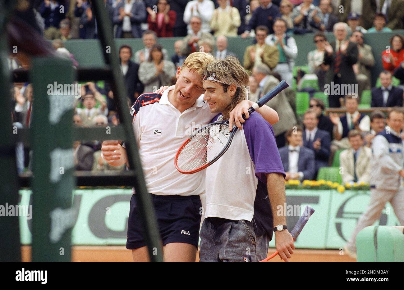 Andre Agassi at the French Open, 1991 Stock Photo - Alamy