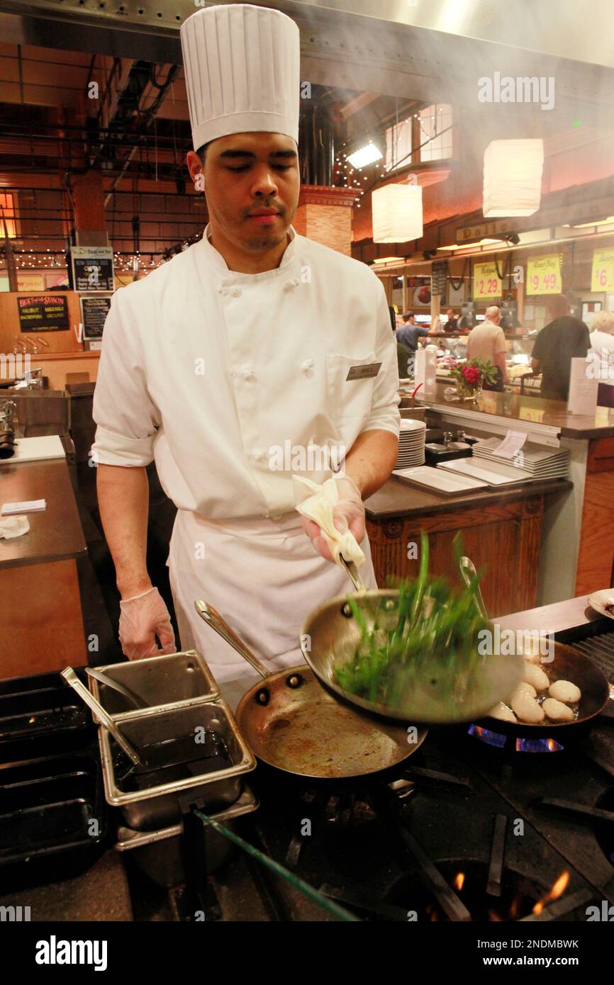 Will Miller prepares Alaskan halibut with pan seared green beans for