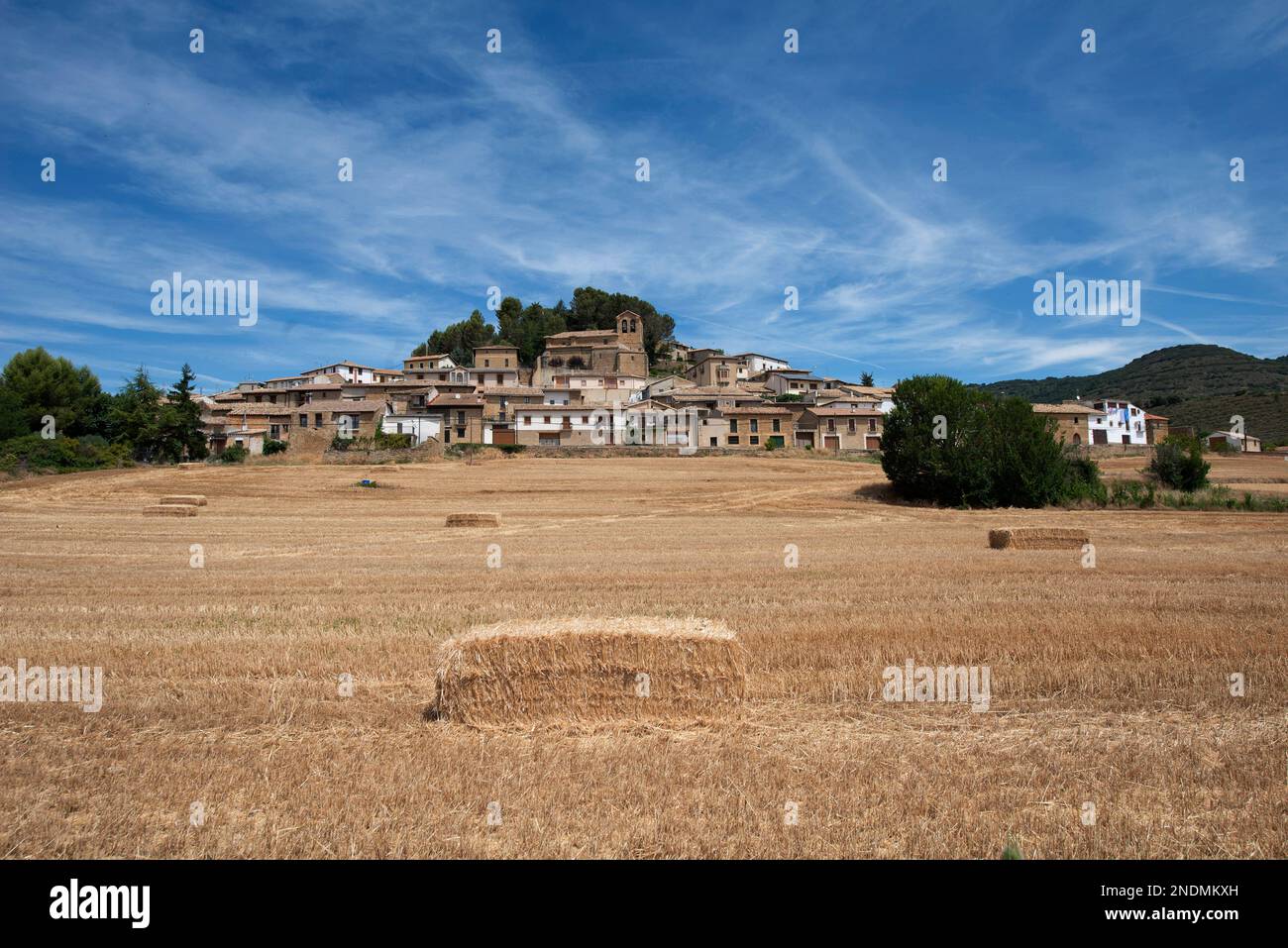 Haystack, Eslava village, Navarre province, Spain, Europe Stock Photo