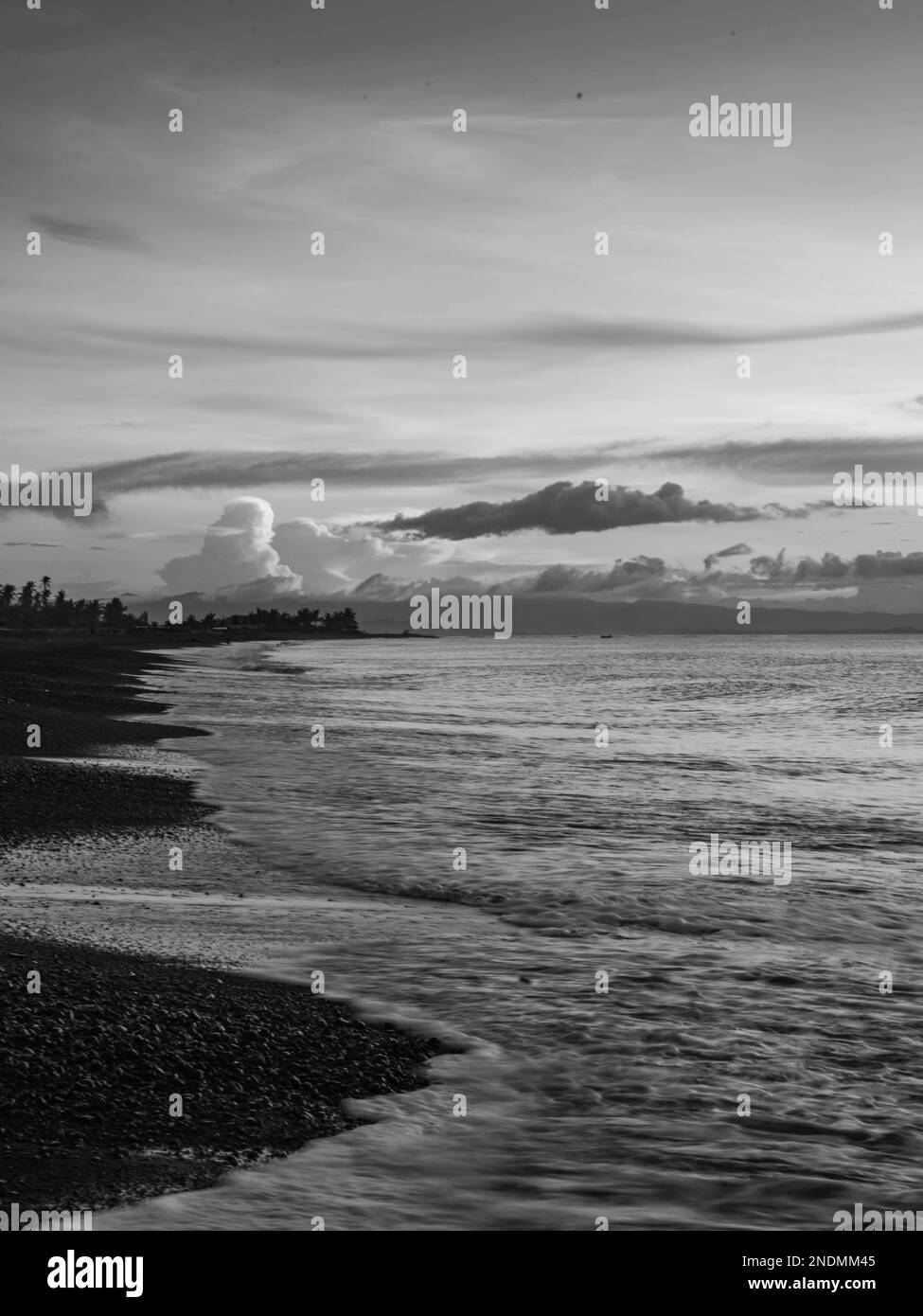 A scenic seascape in black and white Stock Photo - Alamy