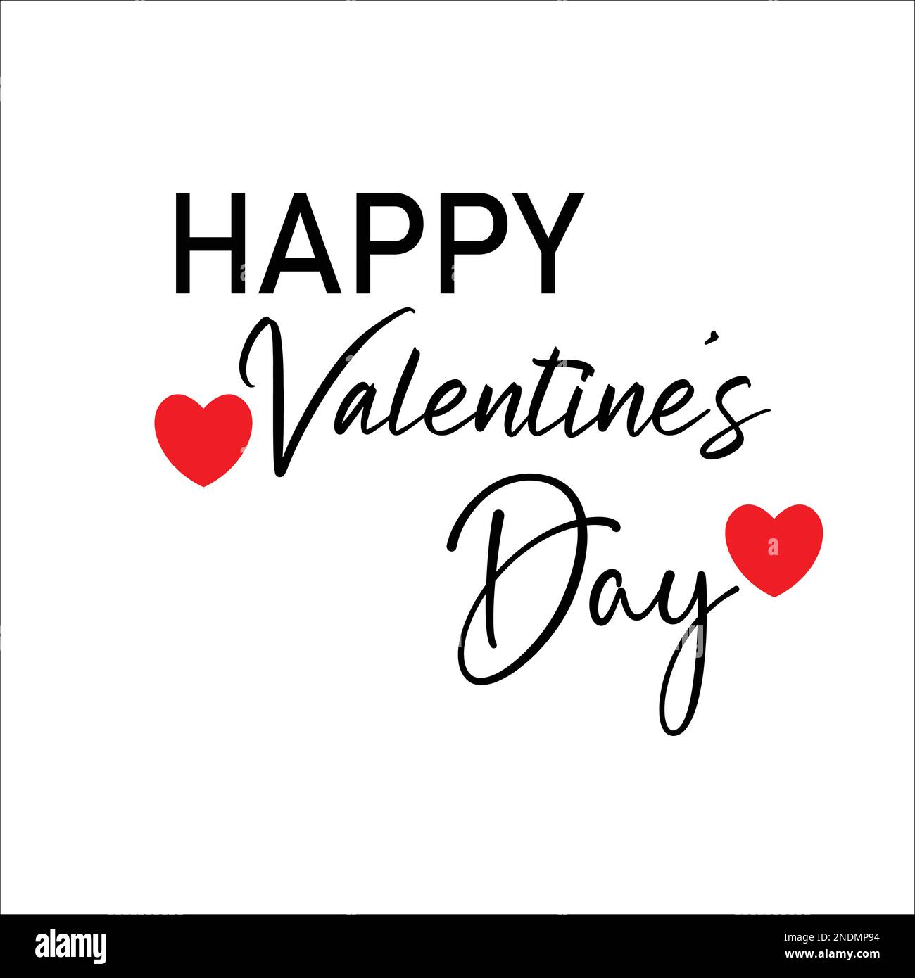 Happy Valentines Day typography poster with handwritten calligraphy