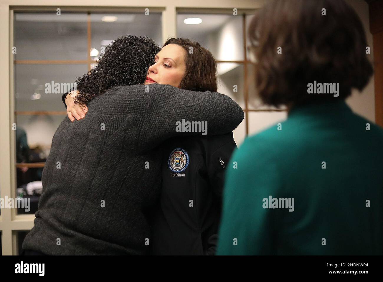 East Lansing, Michigan, USA. 15th Feb, 2023. Governor GRETCHEN WHITMER at Michigan State University.'We can't keep living like this, ' Whitmer said, at a press conference Tuesday and posted on her social media page following Monday's deadly shooting at Michigan State University. (Credit Image: © Gov. Gretchen Whitmer/twitter/ZUMA Press Wire) EDITORIAL USAGE ONLY! Not for Commercial USAGE! Stock Photo