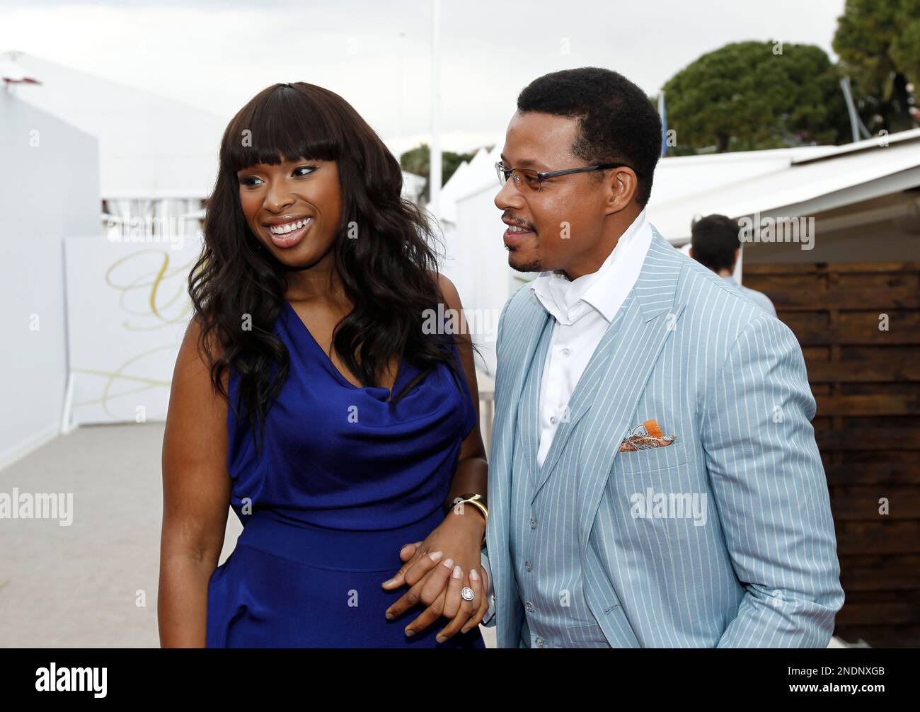 Jennifer Hudson, left, and Terrence Howard during a cocktail reception