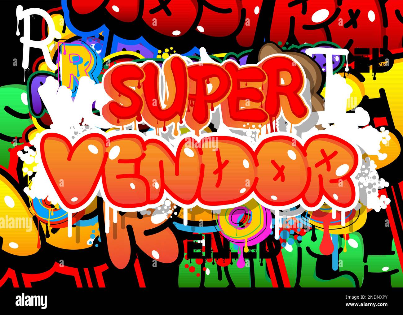 Super Vendor. Graffiti tag. Abstract modern street art decoration