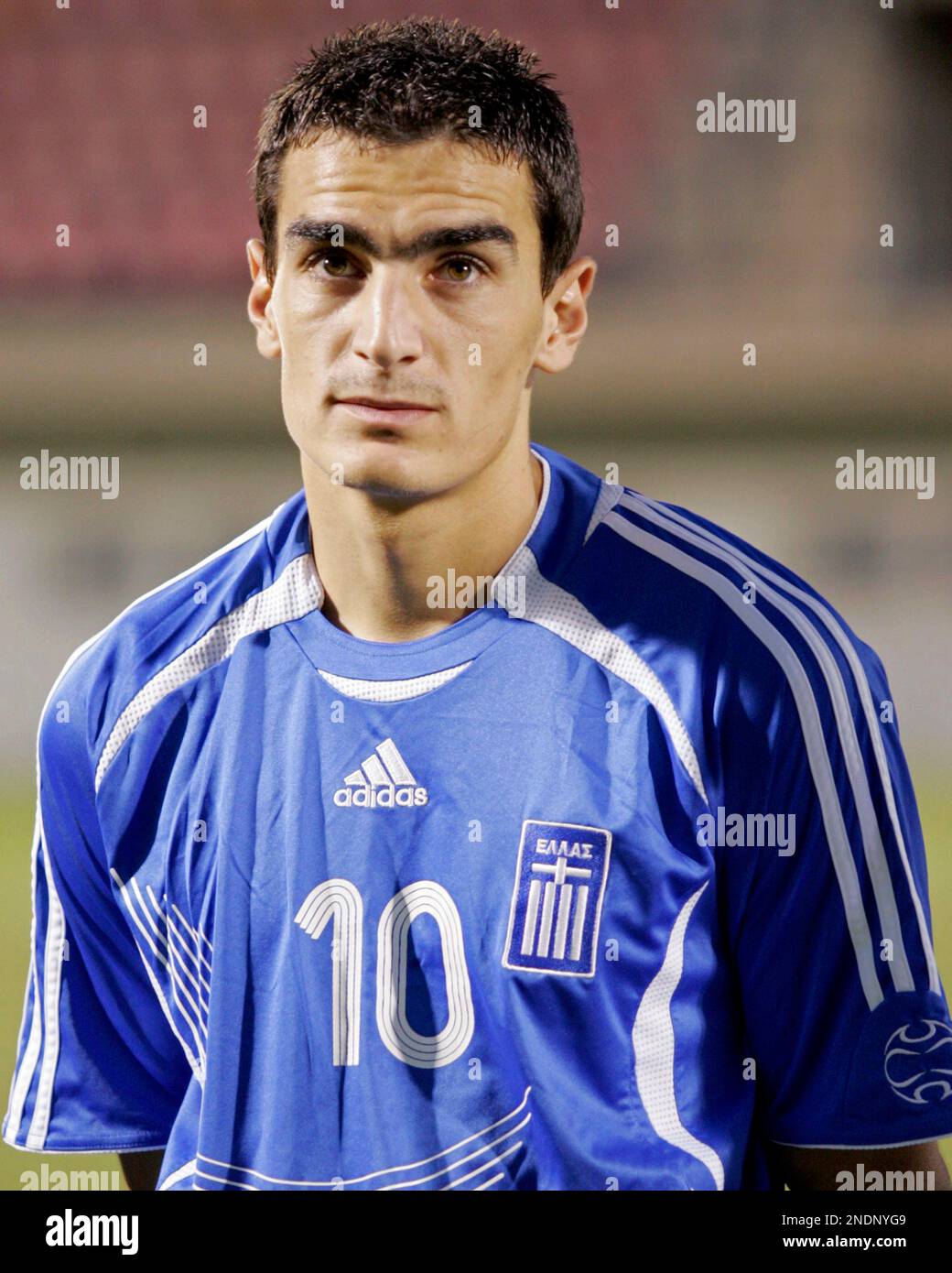 Greek National Team player Lazaros Christodoulopoulos on Sept. 9, 2008. (AP Photo/Newsports) Stock Photo