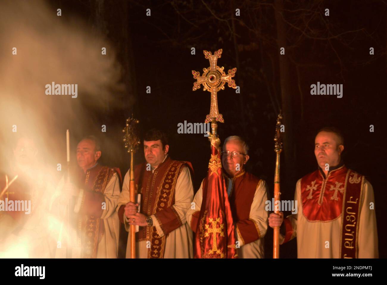 Whitinsville, Massachusetts, USA. 14th Feb, 2023. Fire cermony called