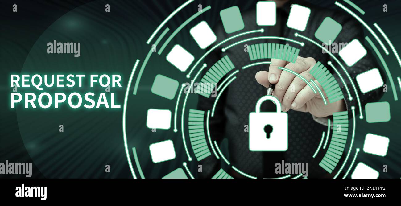 Inspiration showing sign Request For Proposal. Word for document