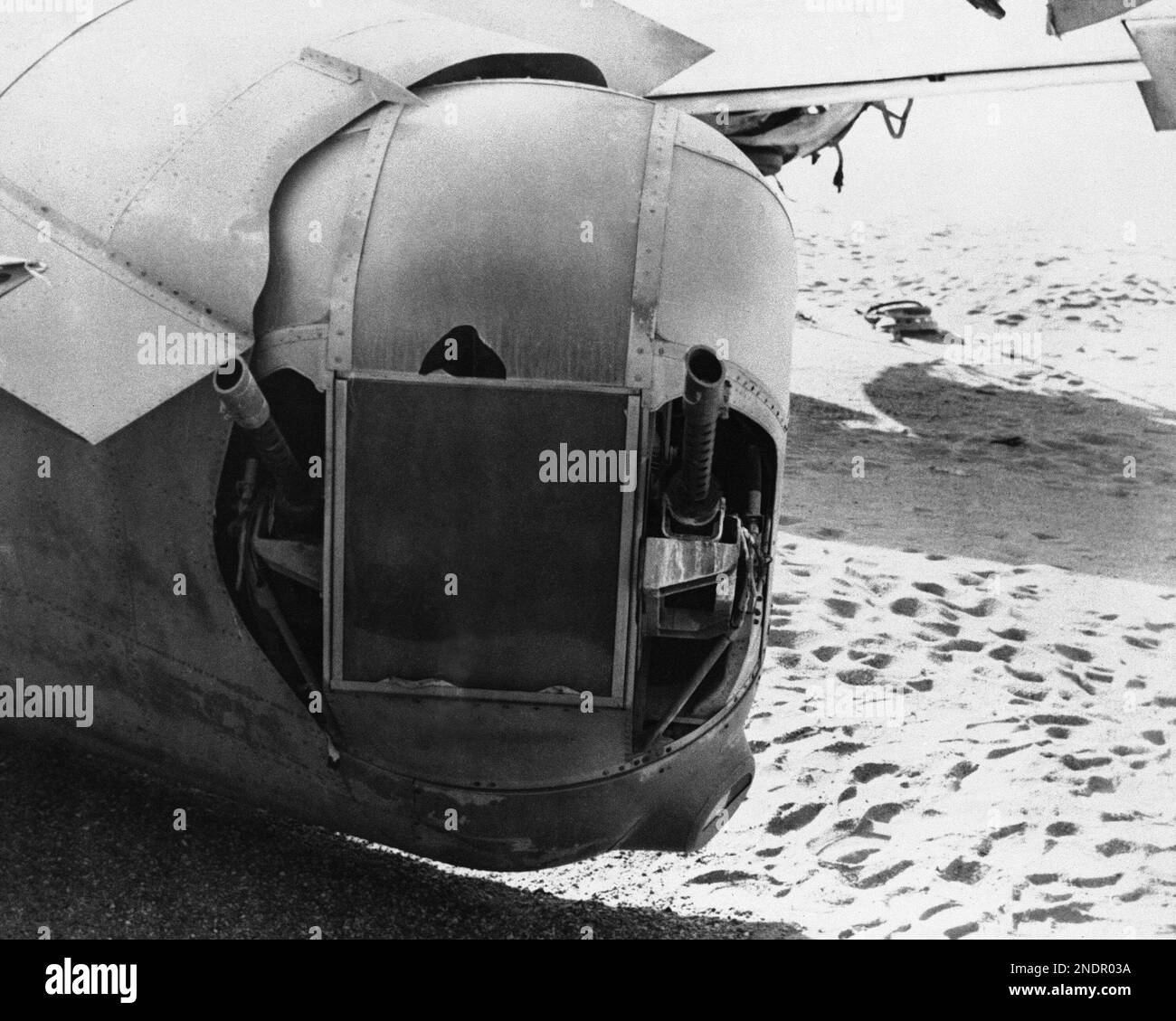 Tail turret guns still intact at Wheelus Air base in Tripoli, Libya