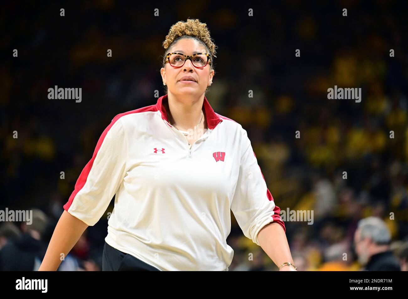 IOWA CITY, IA FEBRUARY 15 Wisconsin coach Marisa Moseley as seen at