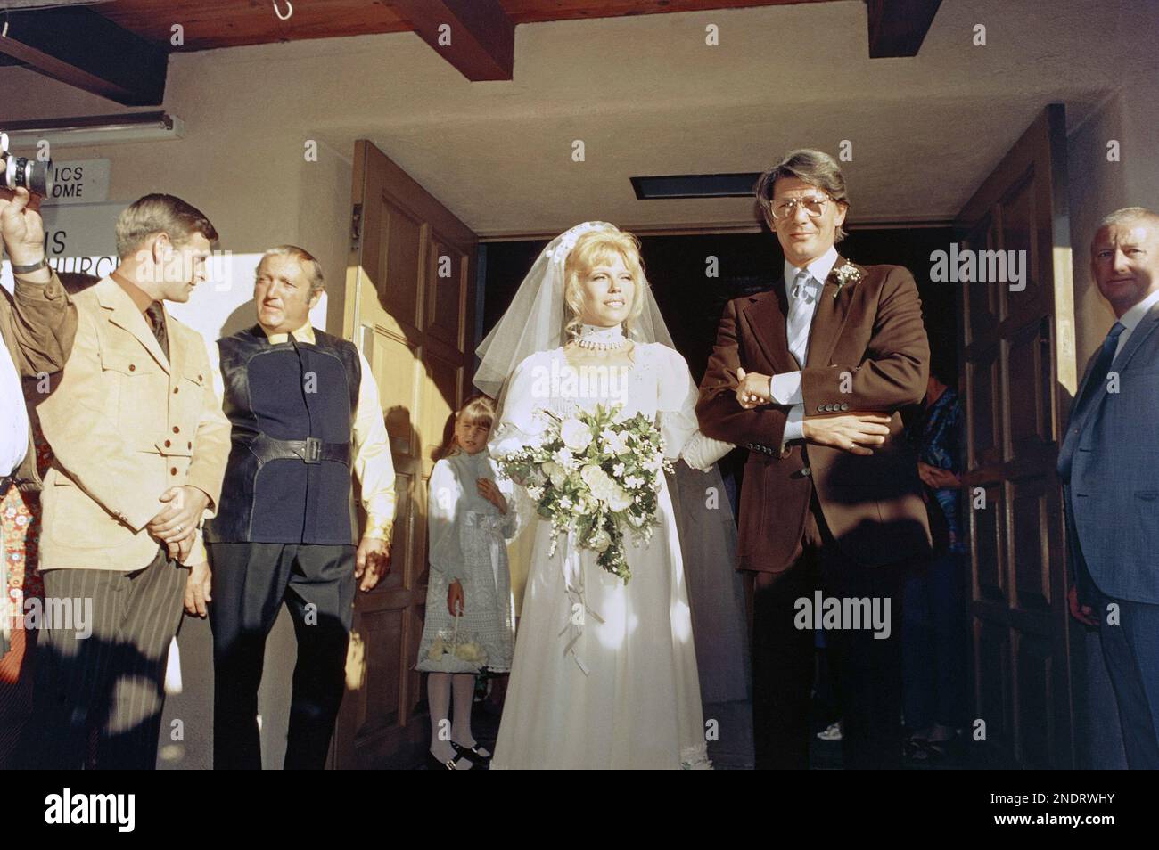 Nancy Sinatra and her new husband, Hugh Lambert, are shown at their ...
