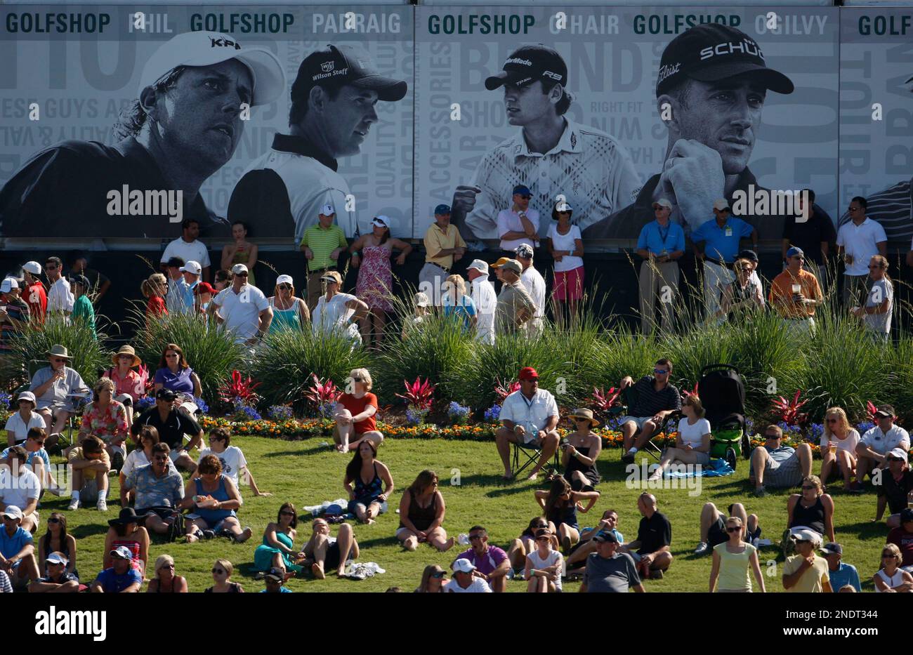 Spectators watch from the 16th hole during the final round of The Players Championship golf tournament Sunday, May 9, 2010, in Ponte Vedra Beach, Fla