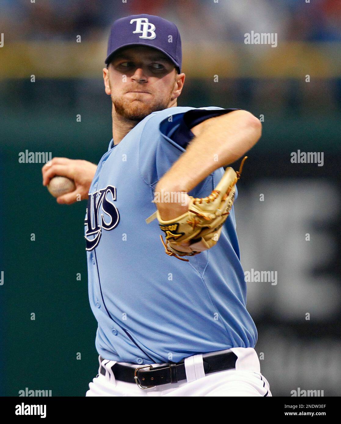 Tampa Bay Rays starting pitcher Wade Davis throws in the first inning ...
