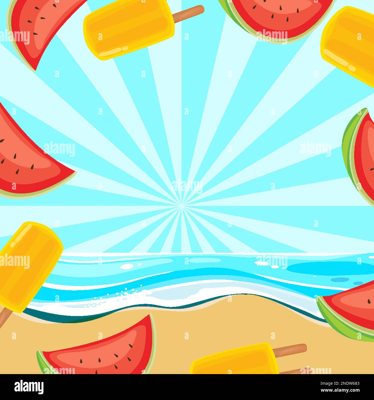 Summer beach background template illustration Stock Vector Image & Art ...