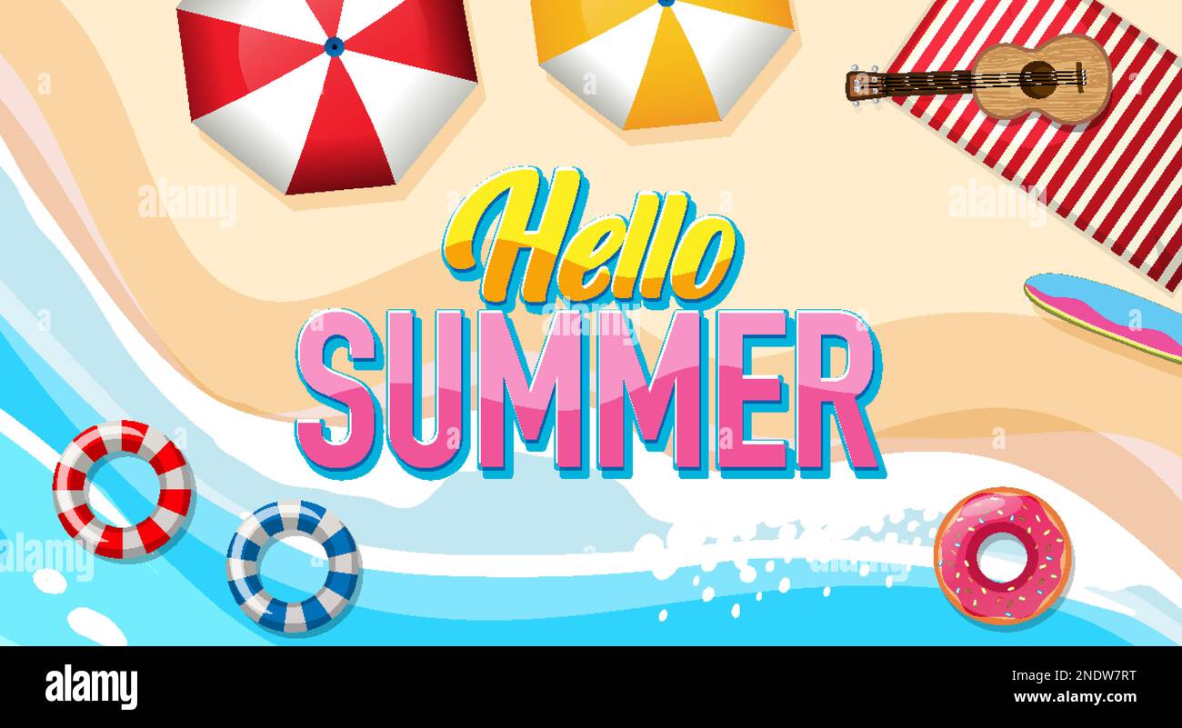 thumbnail image 2 of Hello Summer Banner Glitter Beach Patterns Colorful Pool Party Bunting Garland Rainbow Sign Birthday Decorations Supplies Indoor Outdoor Mantle Firep 2 of 9