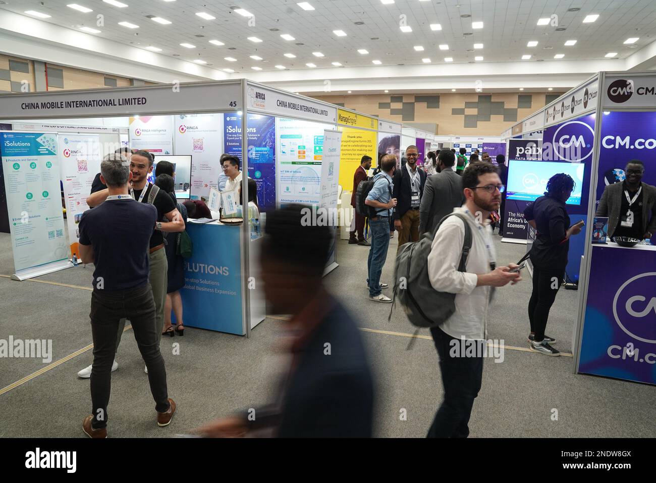 Nairobi, Kenya. 15th Feb, 2023. People visit the Africa Tech Summit in