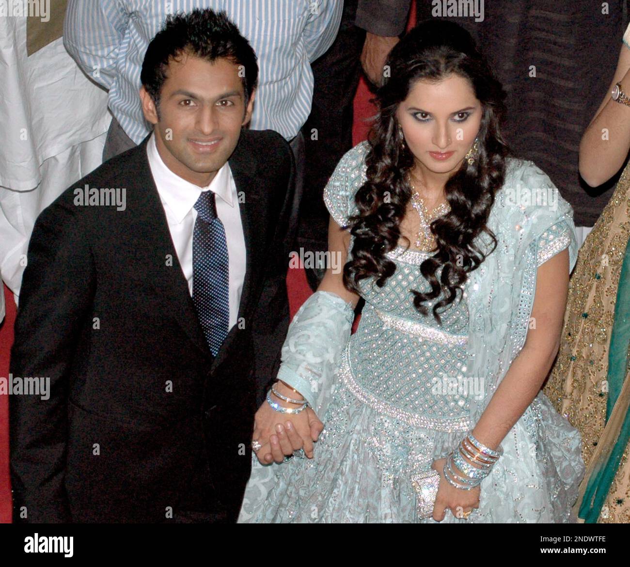 Pakistani cricketer Shoaib Malik, with his wife Indian tennis star ...