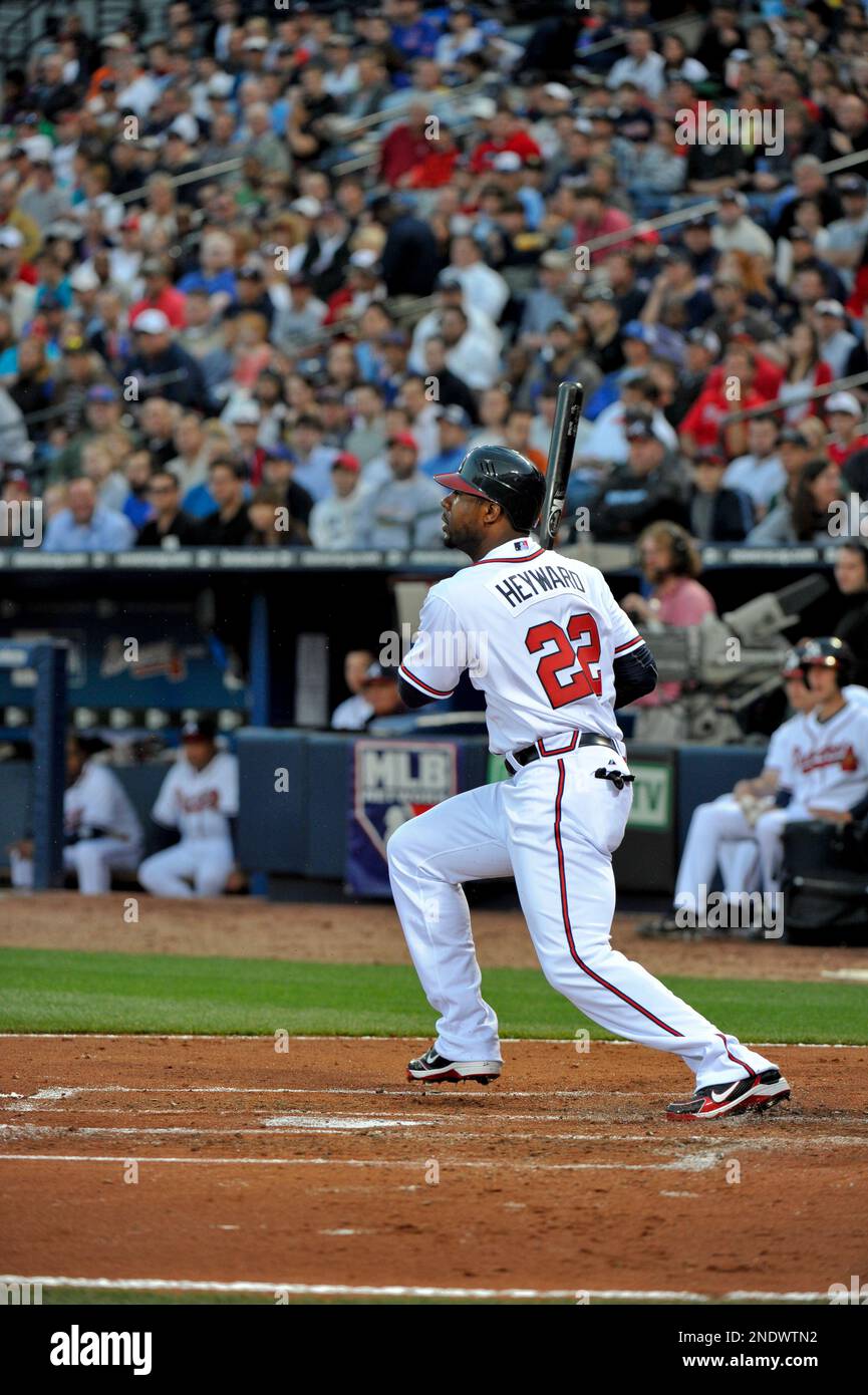 Atlanta Braves rookie Jason Heyward in a baseball game against the Chicago  Cubs at Turner Field in Atlanta Wednesday, April 7, 2010. (AP Photo/Rich  Addicks Stock Photo - Alamy