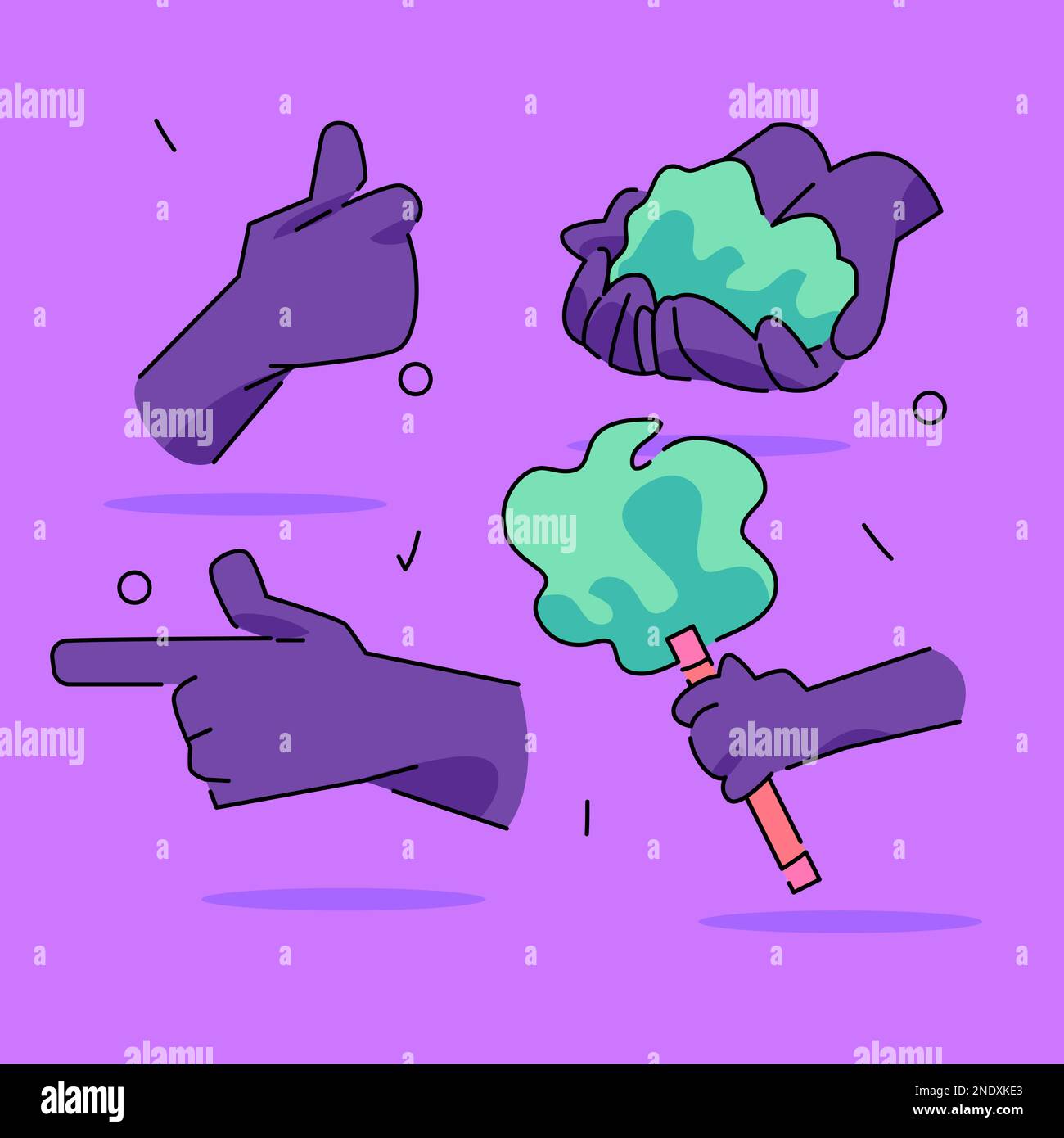 Vector Design of Holi Celebration. Hands sign Smearing Colors in Fun and Laughter Stock Vector
