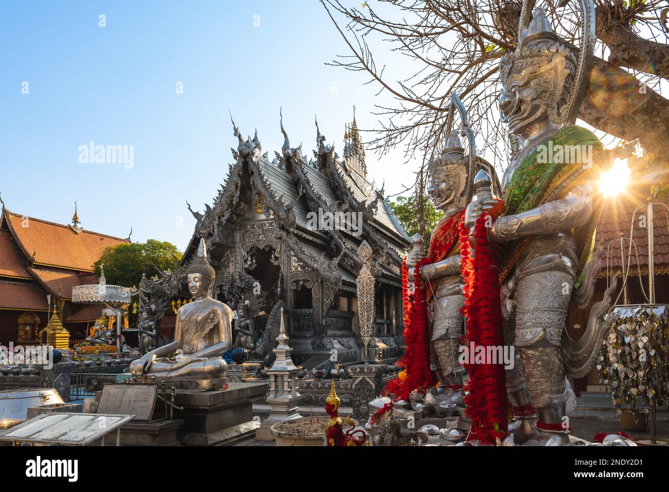 wat si suphan, aka silver temple, in chiang mai, thailand Stock Photo