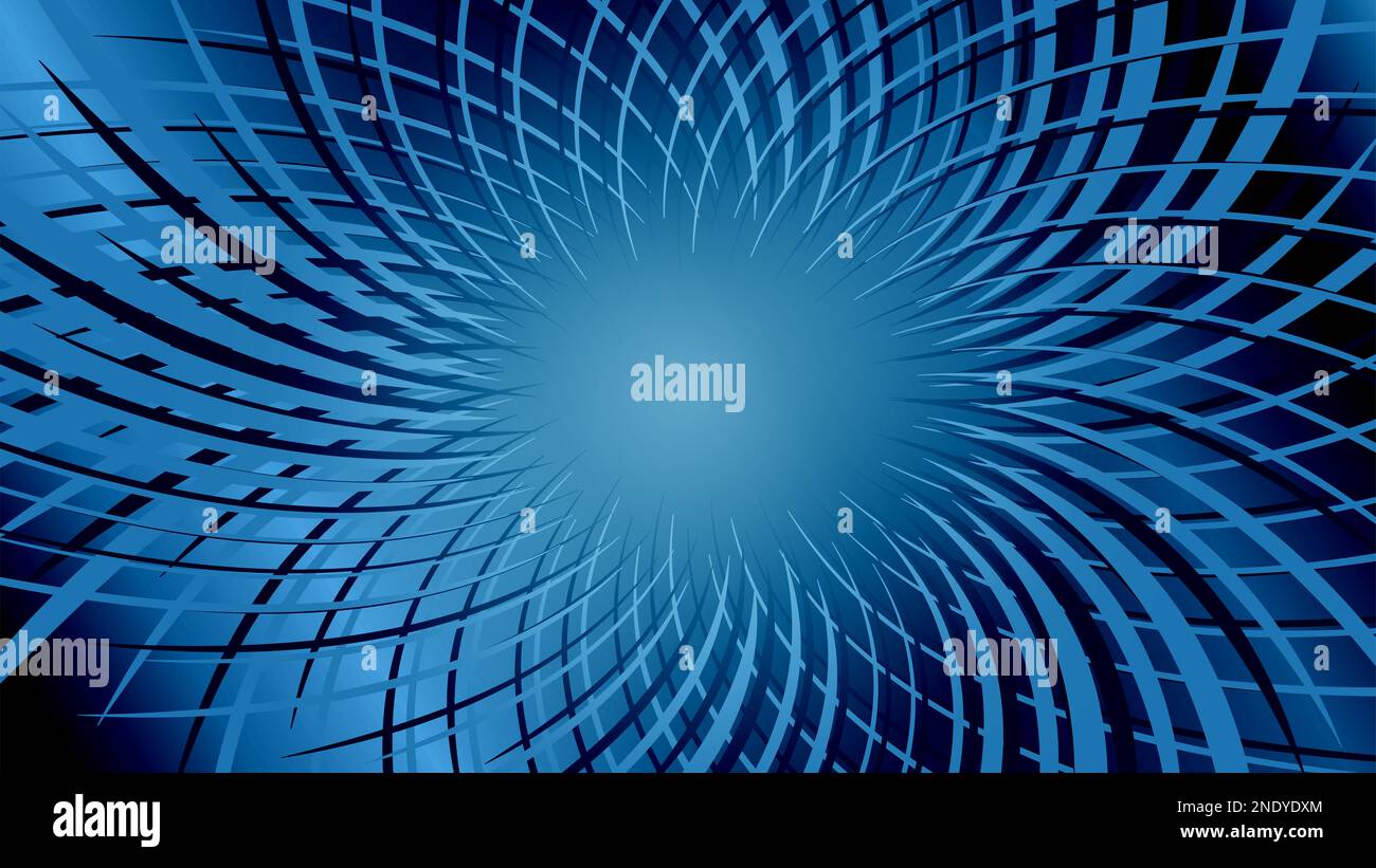 Gradient blue background with circular radial swirl twisted lines ...