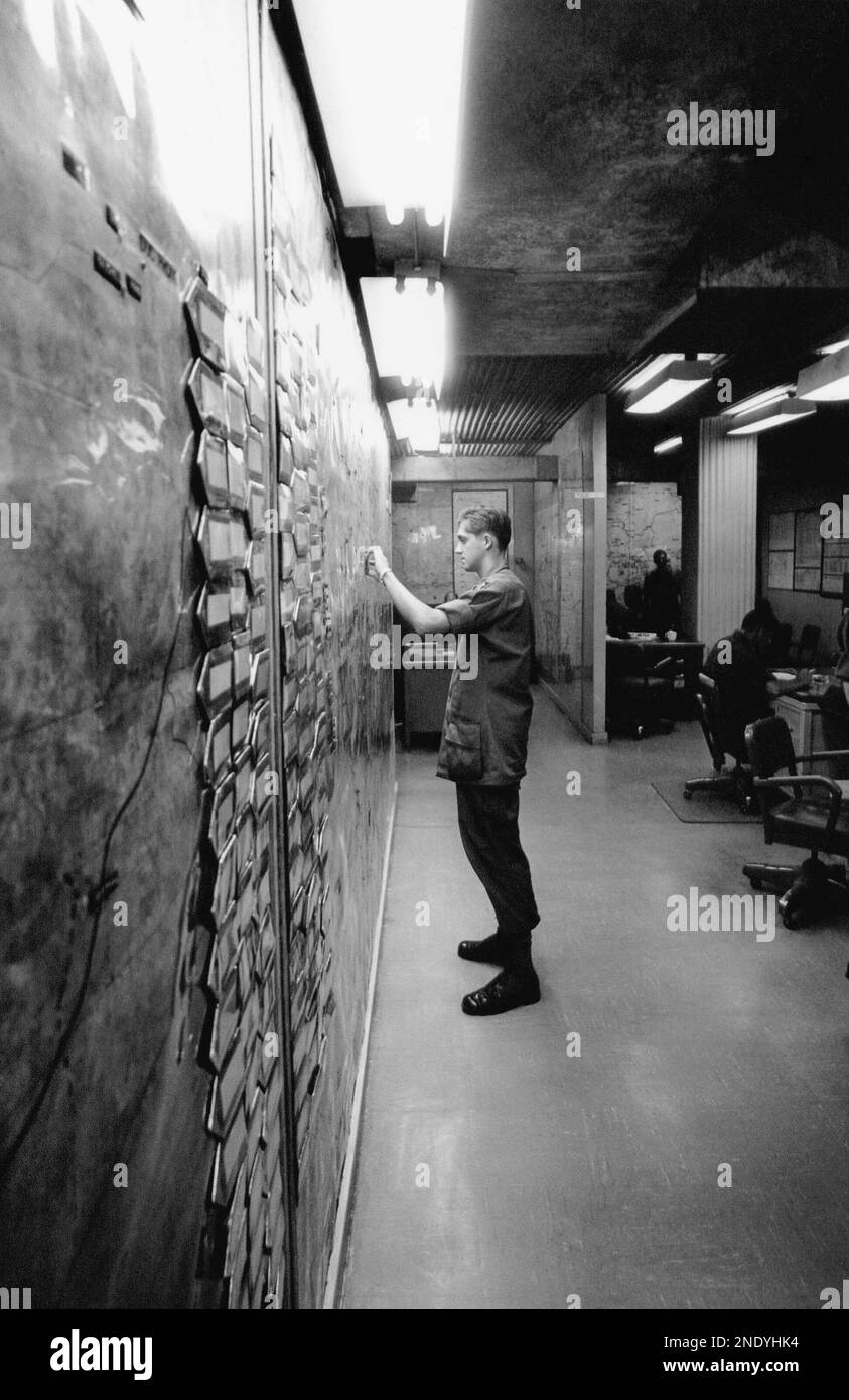 A member of the Tactical Operations Center (TOC) at II Field Force