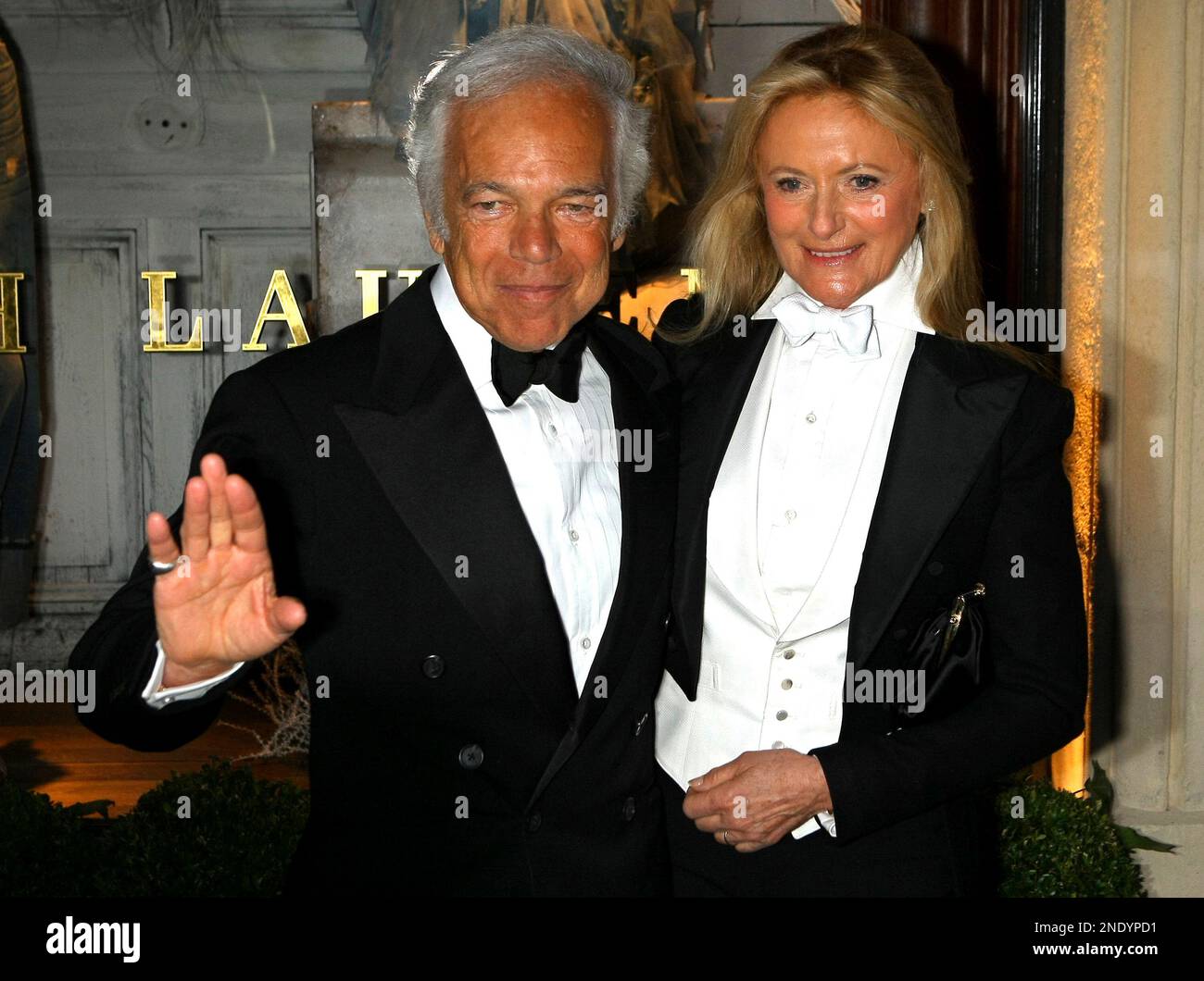 US fashion designer Ralph Lauren and his wife Ricky arrive at their