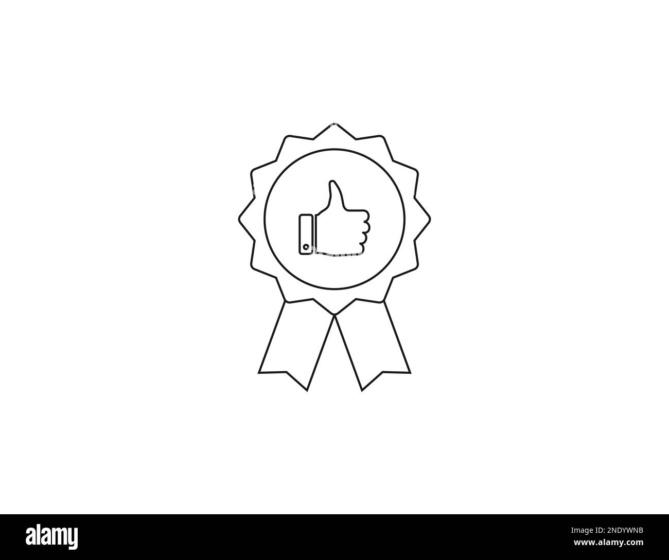 Award appreciation. Thumb up icon. Vector illustration. Stock Vector
