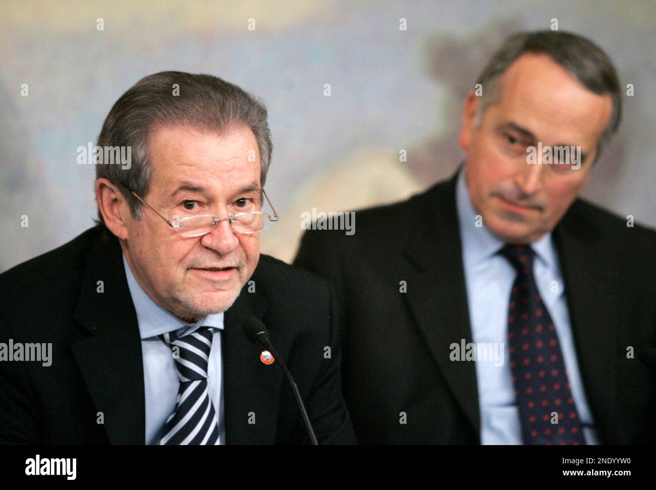 From left, Italian Soccer Federation president Giancarlo Abete