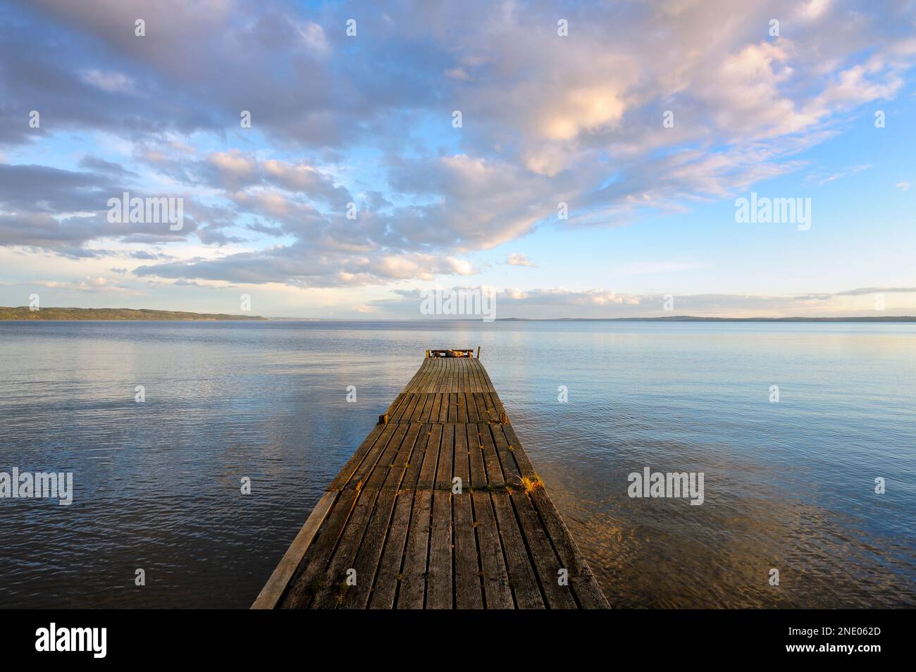 Pier in lake Vättern, Sweden Stock Photo - Alamy