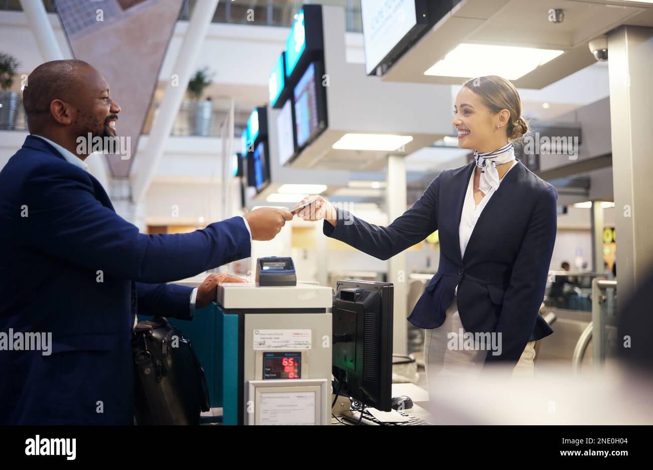 Tickets, airport and customer service people, desk support and passport registration help. USA