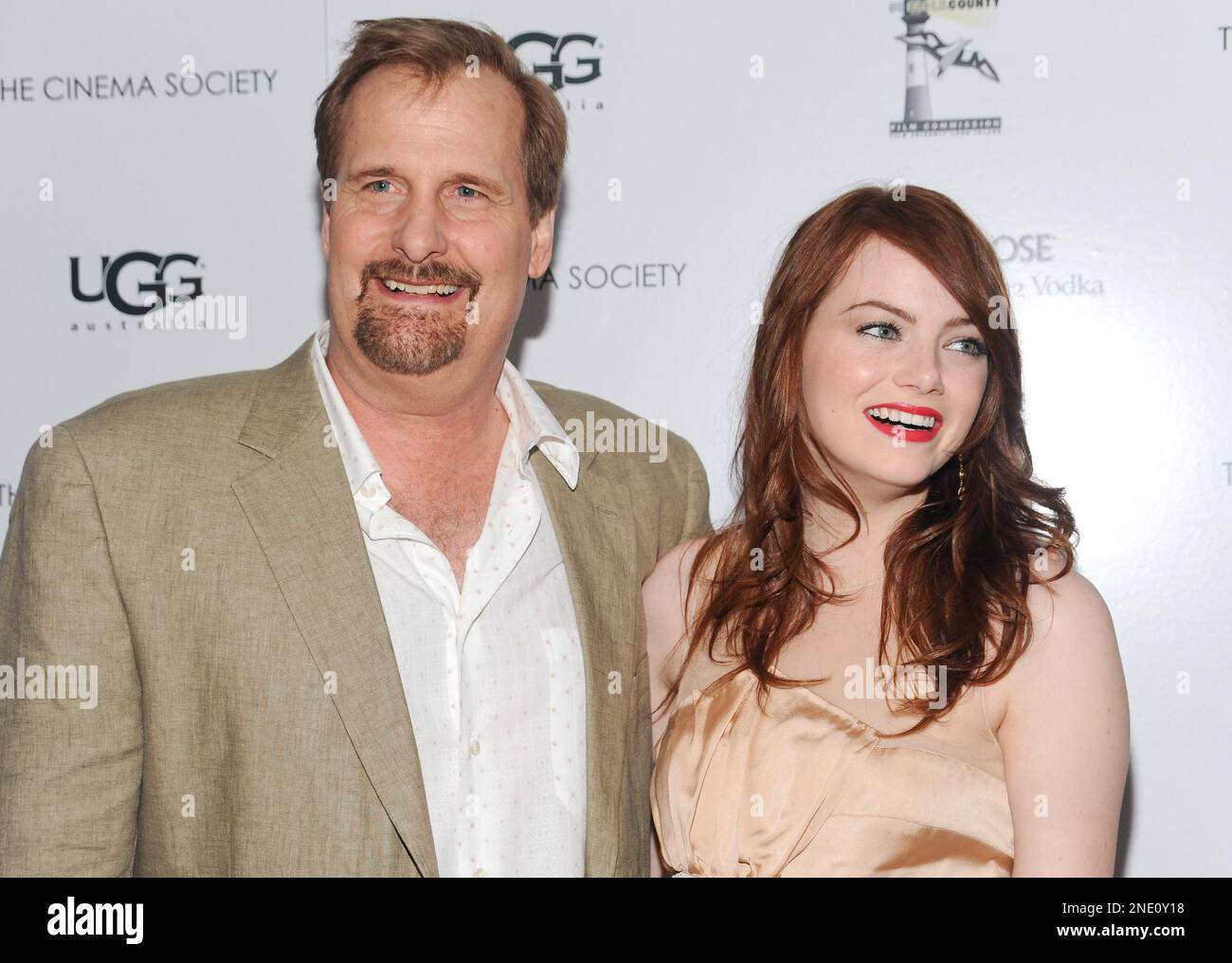 Actors Jeff Daniels and Emma Stone attend a special screening of 'Paper ...