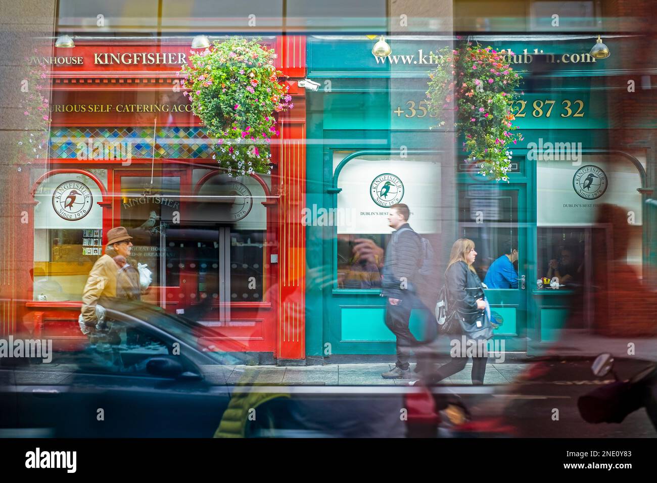 Facade of Kingfisher restaurnt, Parnell street, Dublin, Ireland Stock Photo