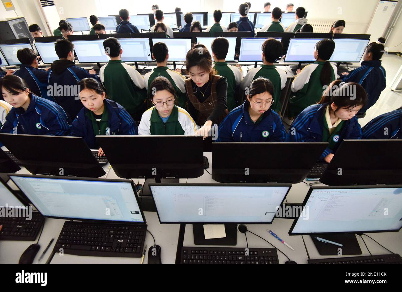 HANDAN, CHINA - FEBRUARY 16, 2023 - Students majoring in computer ...