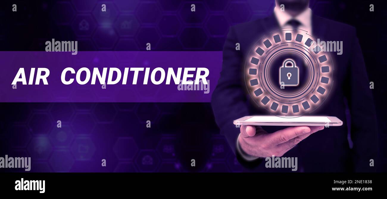 Conceptual display Air Conditioner. Concept meaning apparatus for washing air and controlling